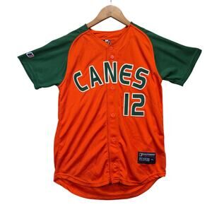 Miami Hurricanes Jersey Sewn Baseball Style Colosseum University NCAA Youth L